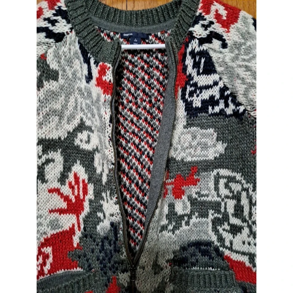 GapKids  Girl's Knit Winter Zip Up Long Sleeve Wool Blend Cardigan Sweater L 10